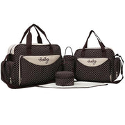 5pcs/Set Mother Mummy Diaper Bag Set Maternity Suit Large Handbag Nappy Diaper Bag Stroller Food Bag Baby Bottle Holder Bag Sets