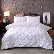 White Duvet Cover Set Pinch Pleat 2/3pcs Twin/Queen/King Size Bedclothes Bedding Sets Luxury Home Hote