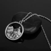 Camping jewelry Outdoor Jewelry Gifts Lovely round pendant Pine Tree necklace under the mountain